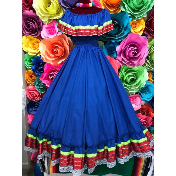 Mexican folklore set blue color - Picture 1 of 7